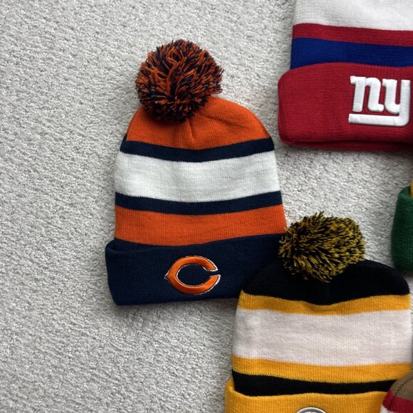 Lot x 6 Bud light Beer NFL Football Beanie Hat Toque Sports Collector Team - Picture 2 of 7